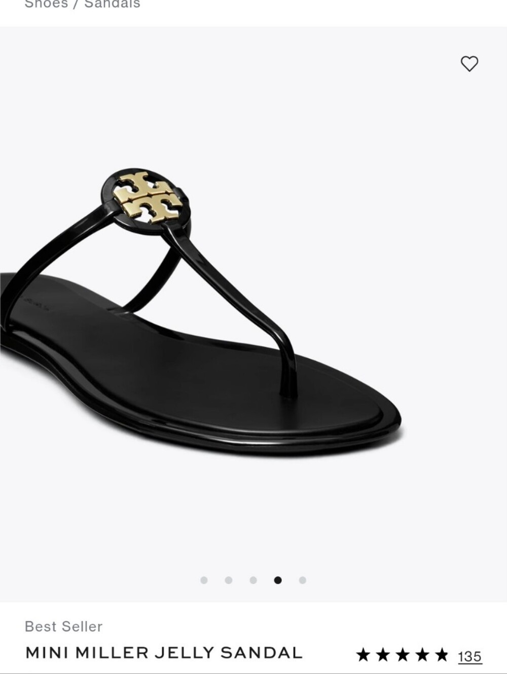 Tory Burch Black Jelly Thong Sandals Mini Miller Logo Size 9 - Picture 13 of 13